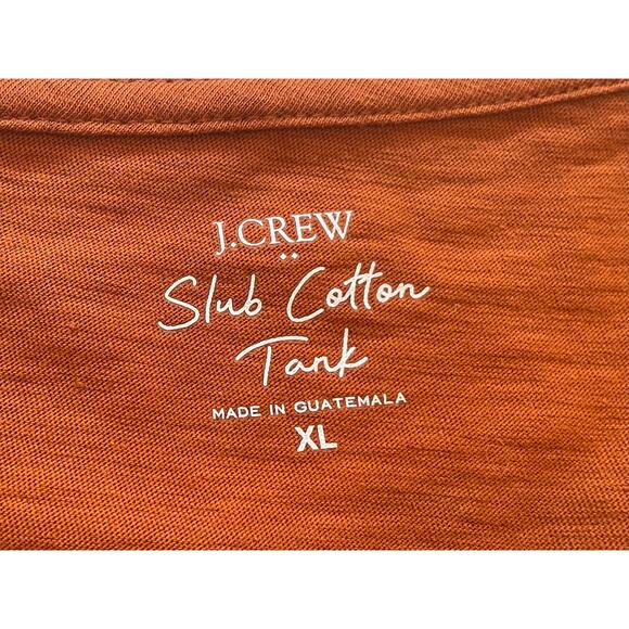 NWT J. Crew Slub Cotton V-Neck Tank, Burnt Orange, Size XL - Picture 5 of 10